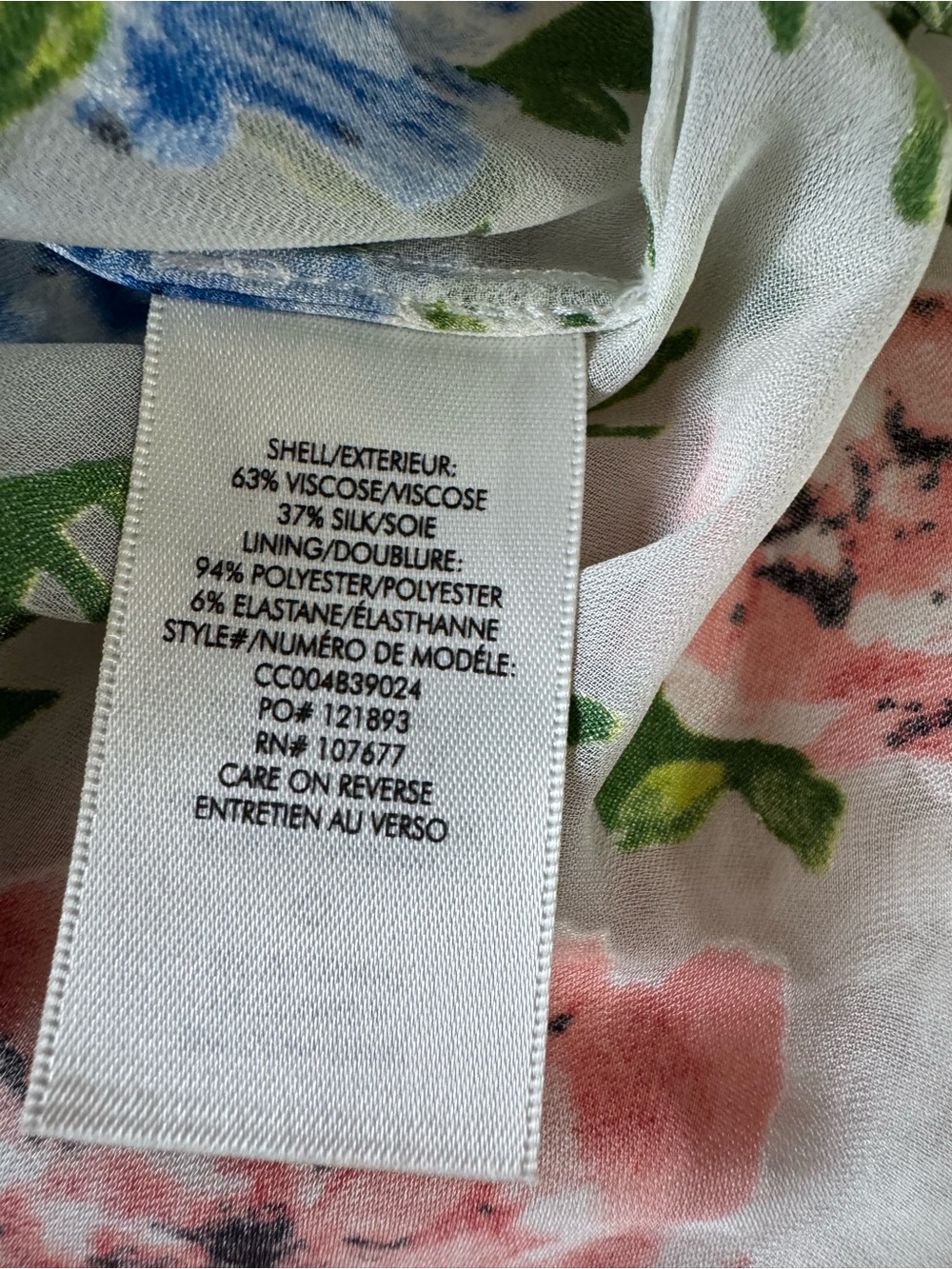 Alice + Olivia Sheila Blouson Sleeve Top Multicolor Floral Silk Blend Size XS - Picture 7 of 8